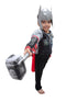 BookMyCostume 3 Pc Grey Thunder God Muscle-Look Superhero Costume with Padded Chest, Arms, Hammer & Plastic Face Mask | Sublimation Printed Fancy Dress Outfit | Birthday Celebration Costume